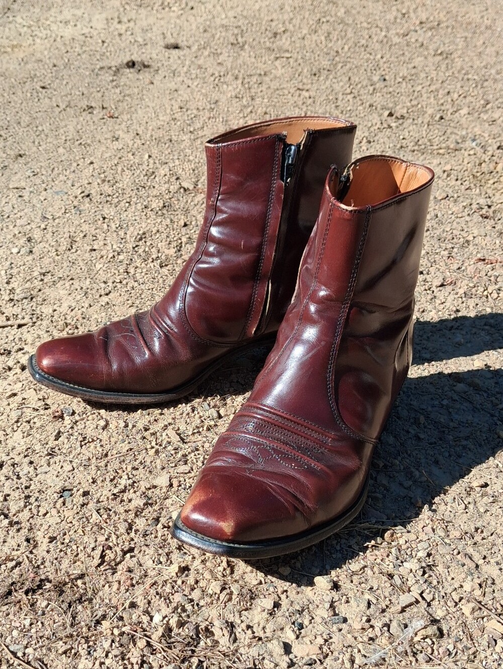 Vintage 1960s–1970s Sears Roebuck & Co mens side-zip leather ankle boots Size 11